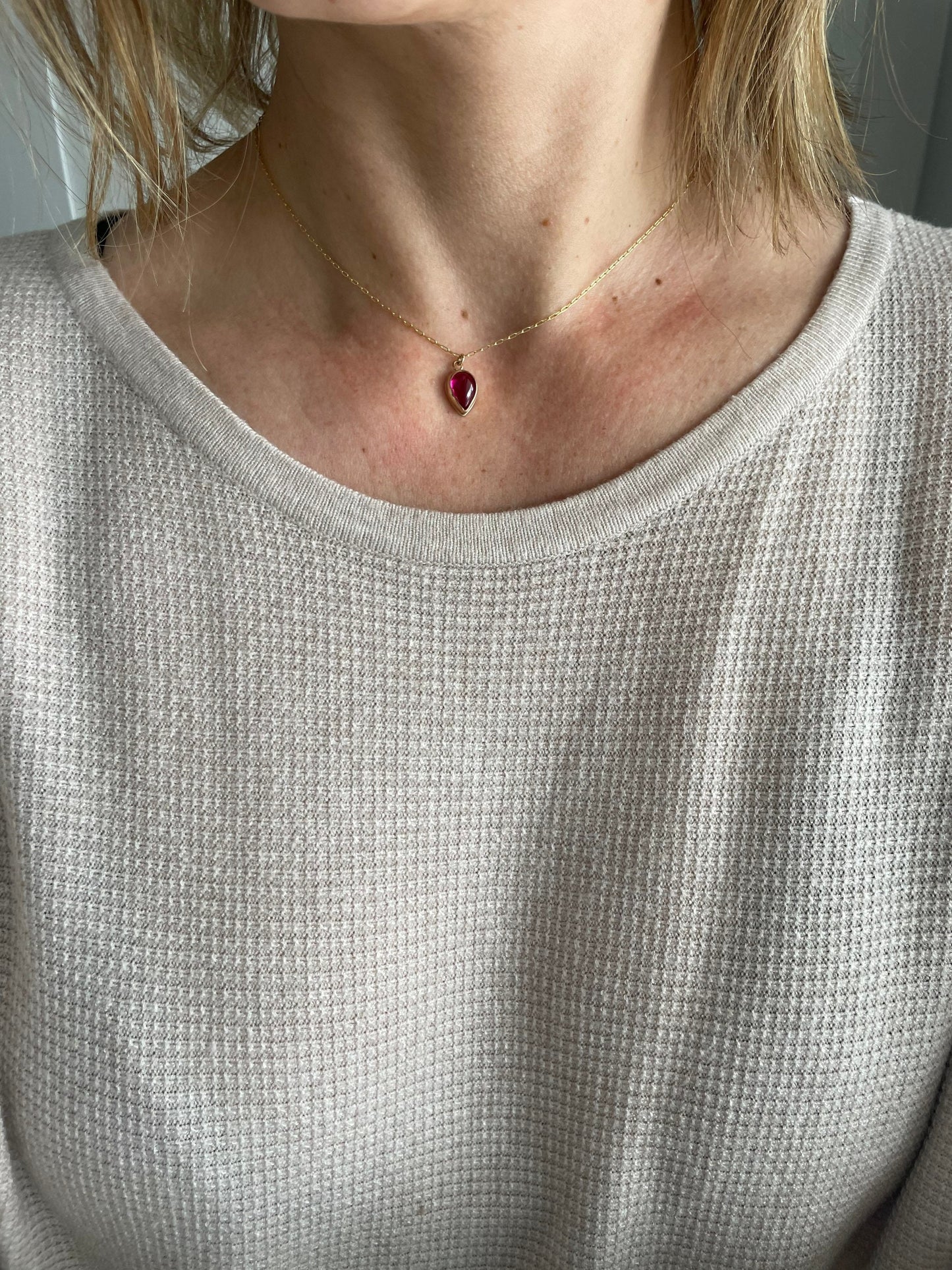Drip Drop Ruby Necklace