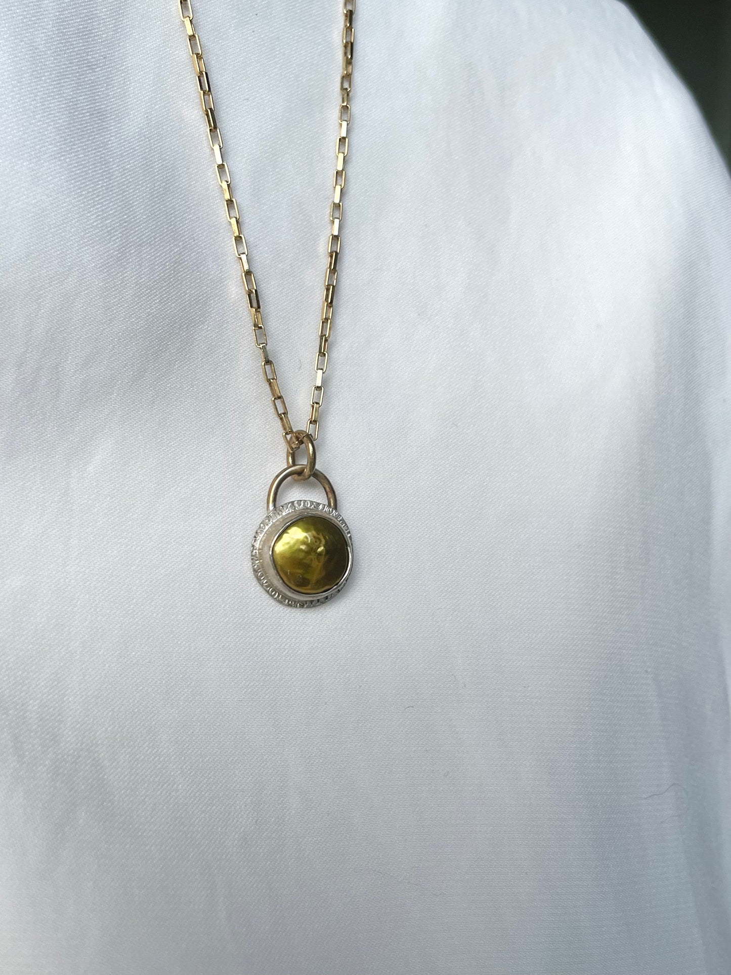 Freshwater Pearl Padlock Necklace