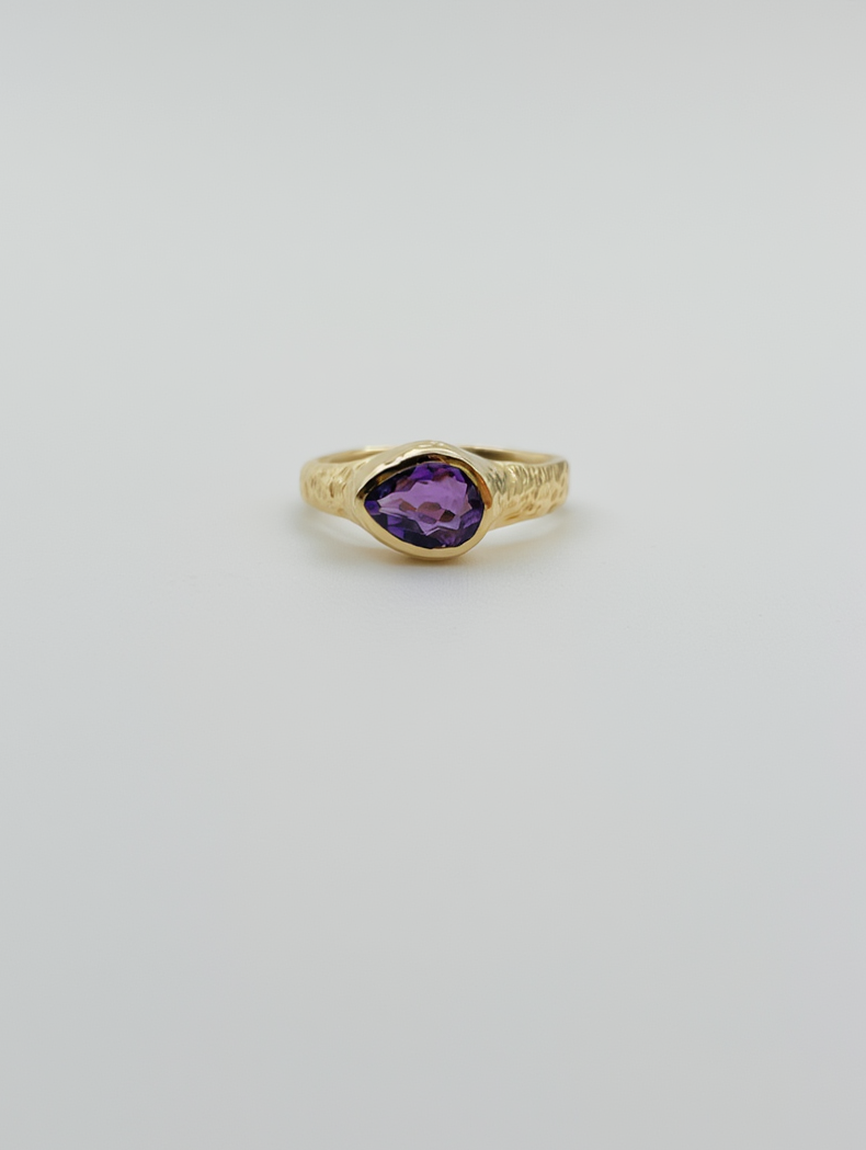 Textured Amethyst Ring