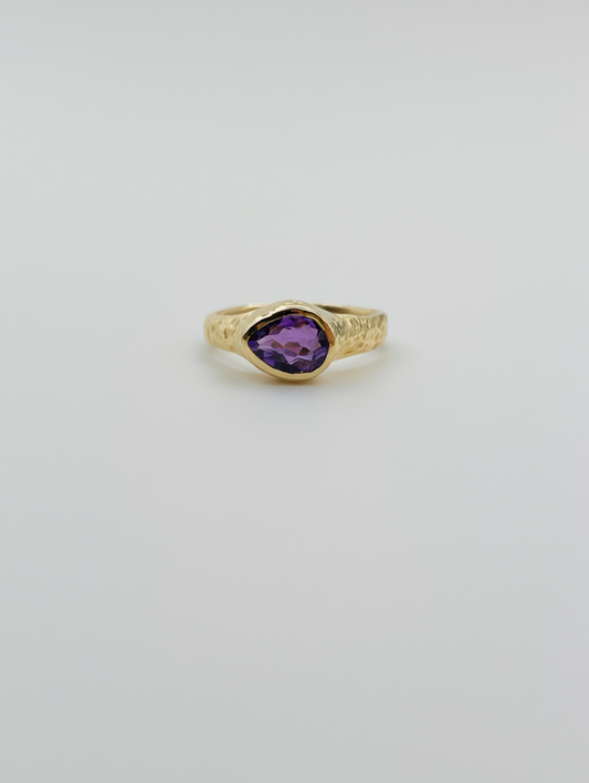 Textured Amethyst Ring