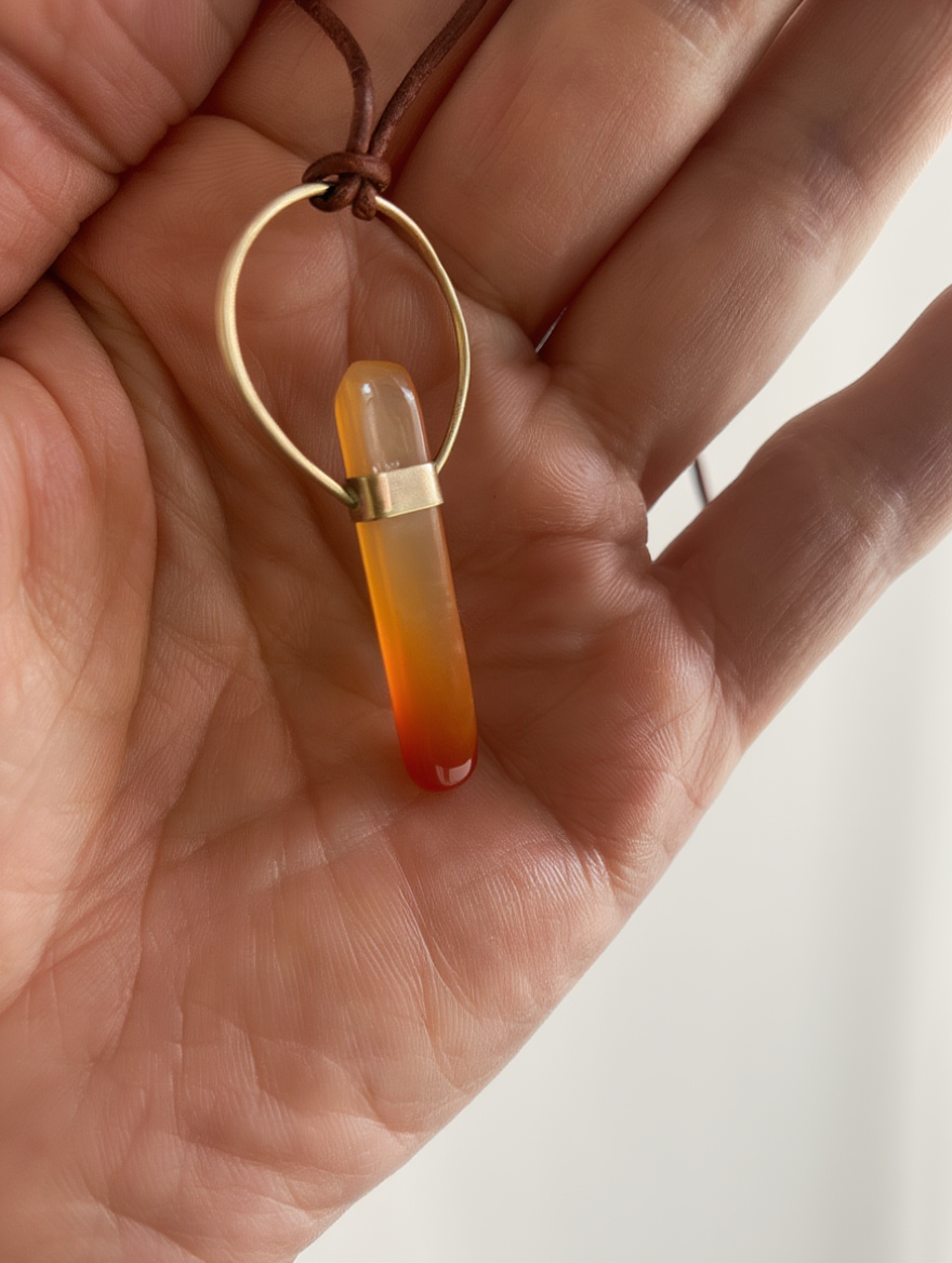 Ombre Carnelian Crystal Necklace