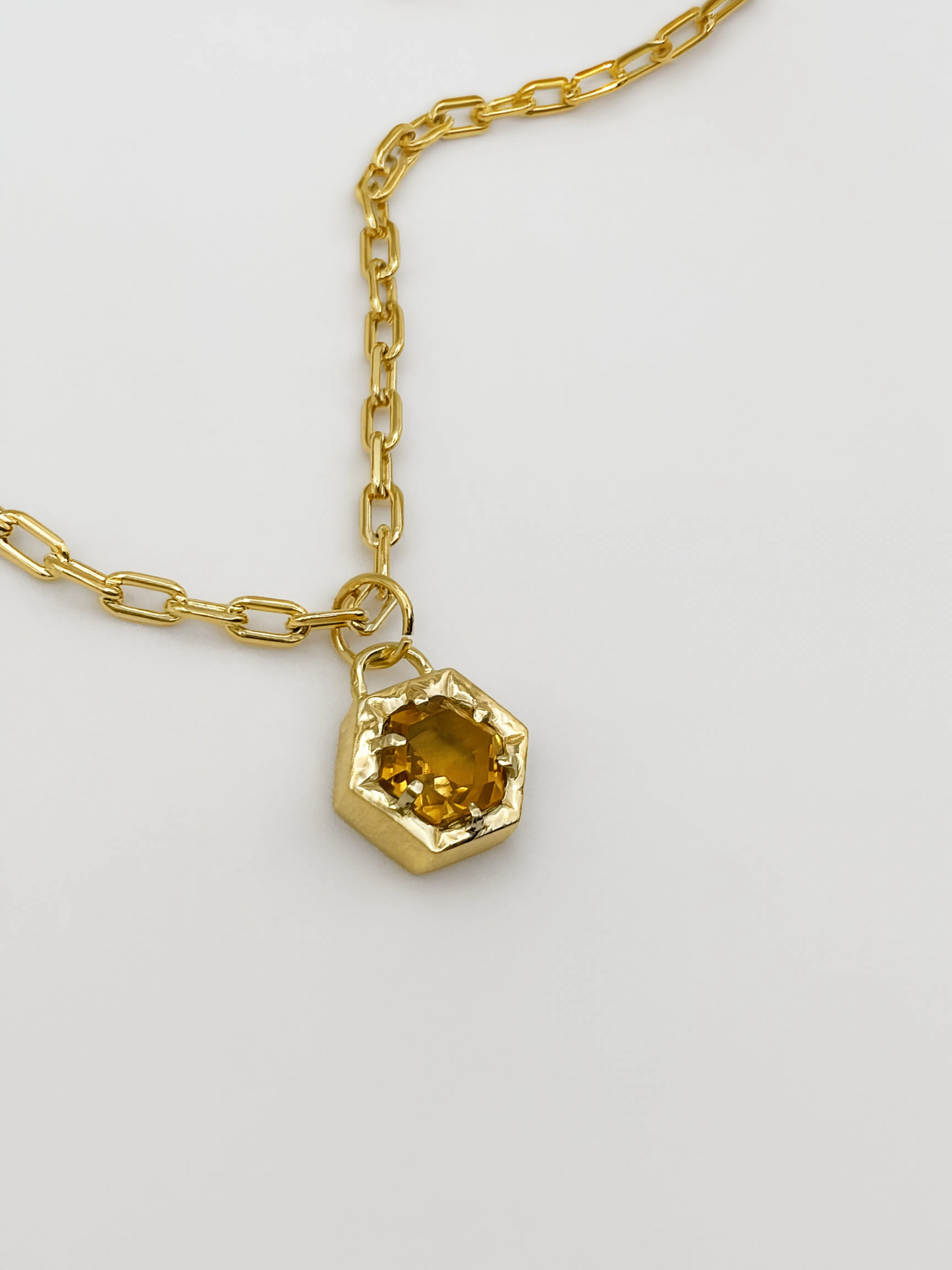 Citrine padlock necklace