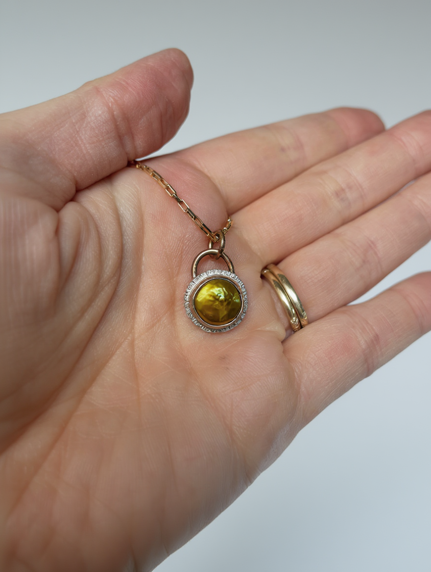 Freshwater Pearl Padlock Necklace