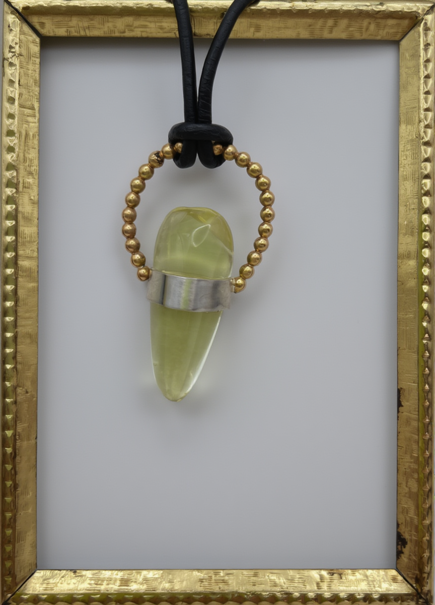 Citrine quartz crystal tear necklace