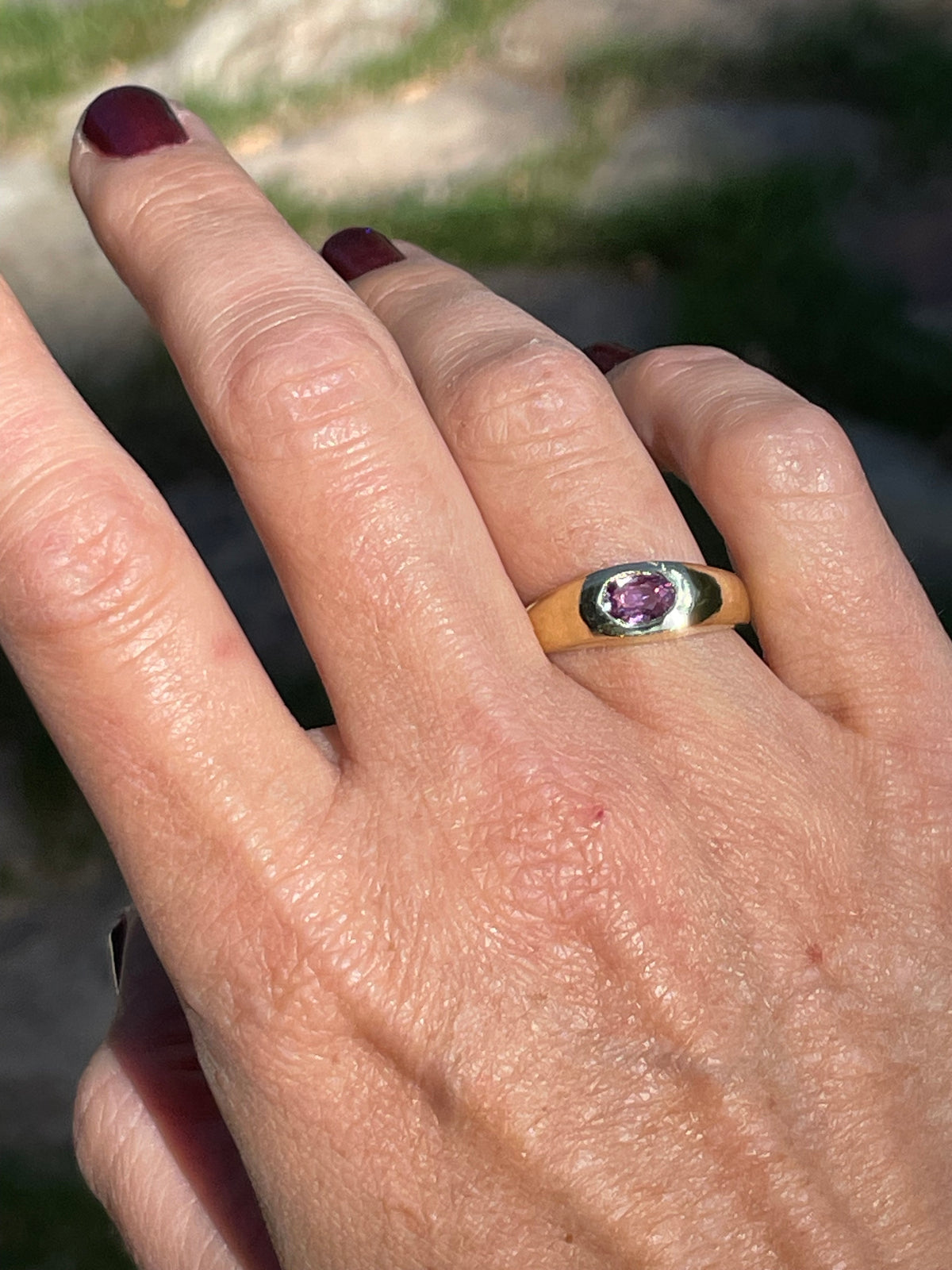 Pink Purple Sapphire Ring