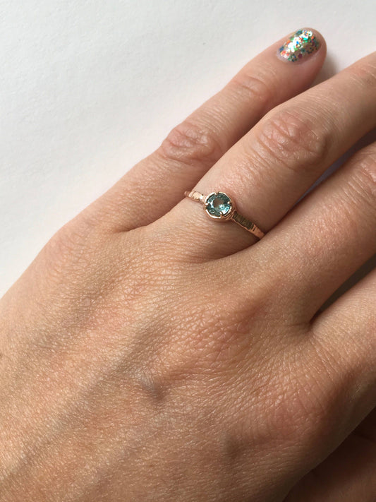 Blue Zircon Ring